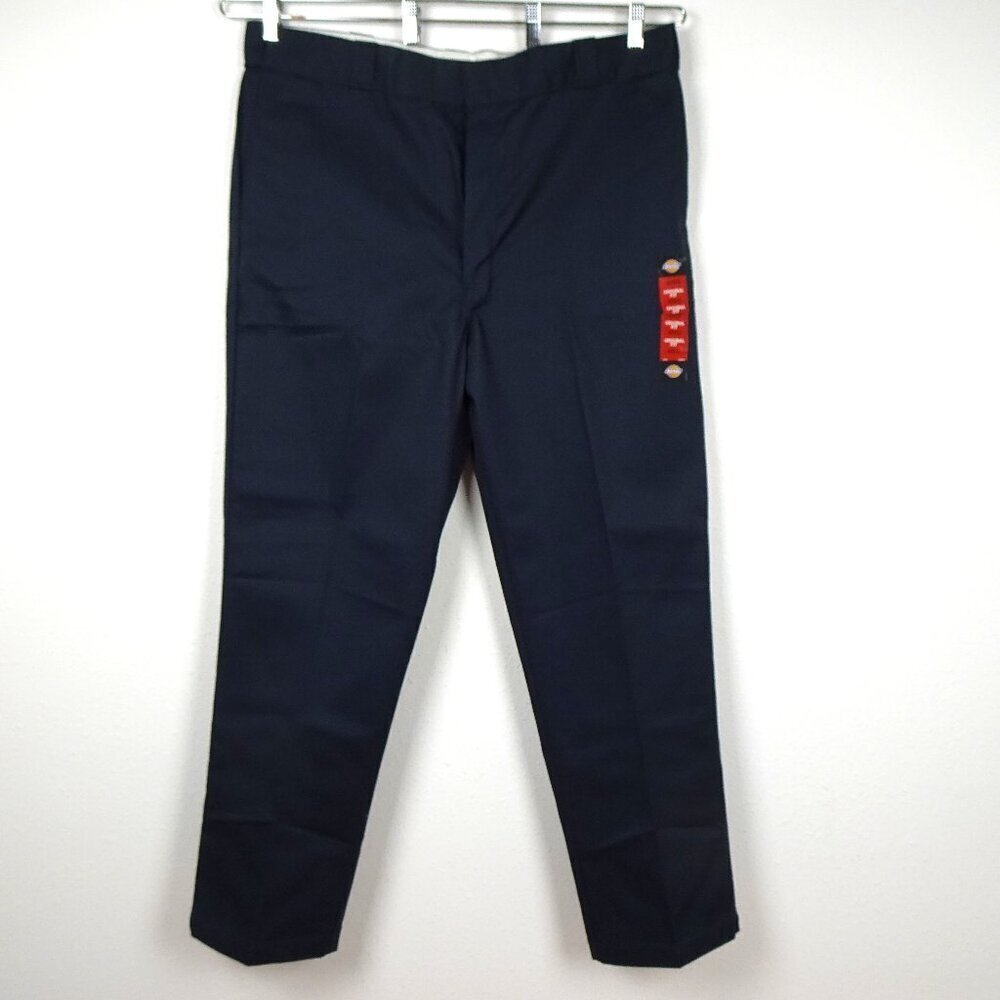 Dickies 874 Work Pants Men's Size 42x32 Navy Blue Original Fit Uniform Work